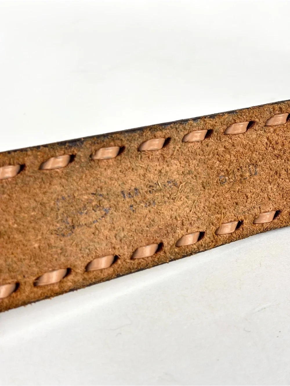 VTG Signed 1975 Rocky Mountain High Colorado Brass Buckle Tooled Leather Belt